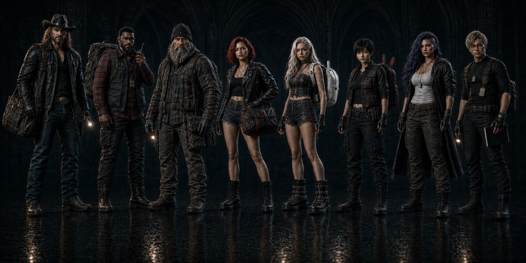 Original lineup of eight adult playable characters
